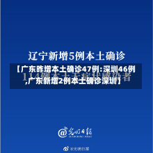 【广东昨增本土确诊47例:深圳46例,广东新增2例本土确诊深圳】