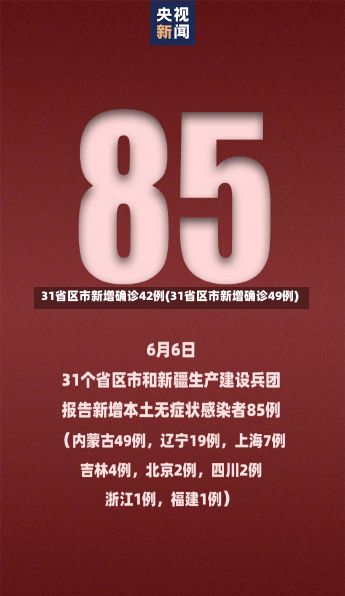 31省区市新增确诊42例(31省区市新增确诊49例)