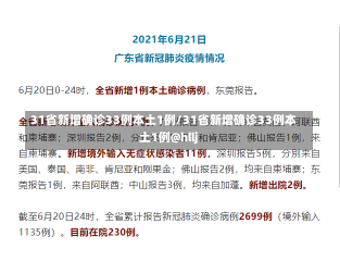 31省新增确诊33例本土1例/31省新增确诊33例本土1例@hllj