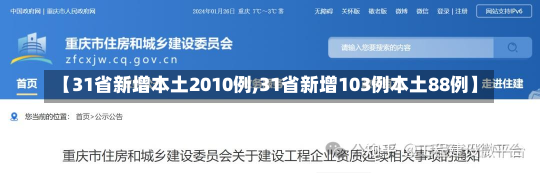 【31省新增本土2010例,31省新增103例本土88例】