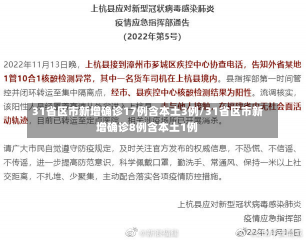 31省区市新增确诊17例含本土3例/31省区市新增确诊8例含本土1例