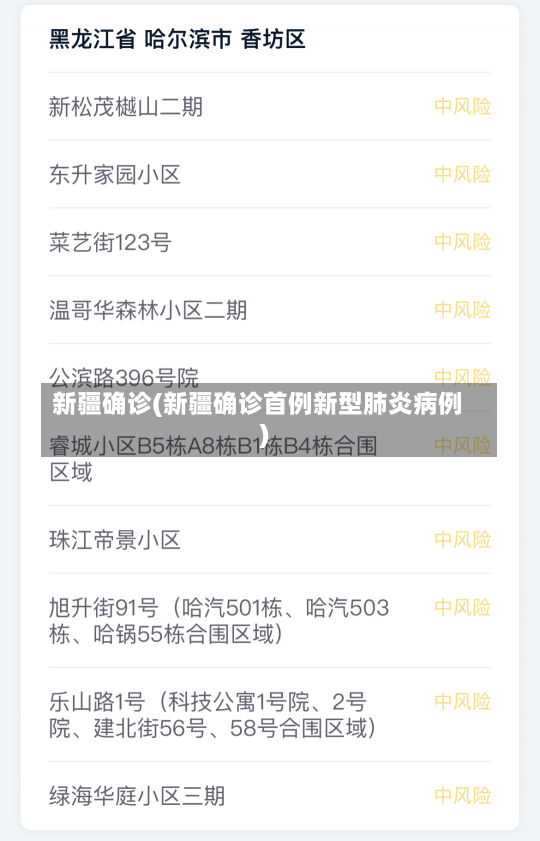新疆确诊(新疆确诊首例新型肺炎病例)