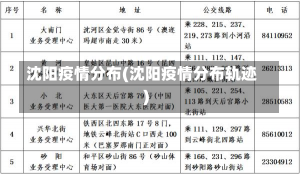 沈阳疫情分布(沈阳疫情分布轨迹)