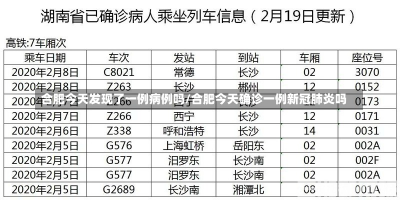 合肥今天发现了一例病例吗/合肥今天确诊一例新冠肺炎吗