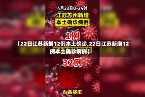 【22日江苏新增12例本土确诊,22日江苏新增12例本土确诊病例】