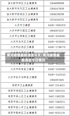 黑河疫情最新消息今天/黑河疫情最新消息今日情况