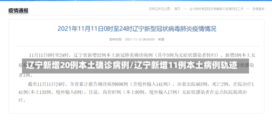 辽宁新增20例本土确诊病例/辽宁新增11例本土病例轨迹
