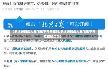 【多地通知乘火车飞机不再查核酸,多地通知乘火车飞机不再查核酸结果】