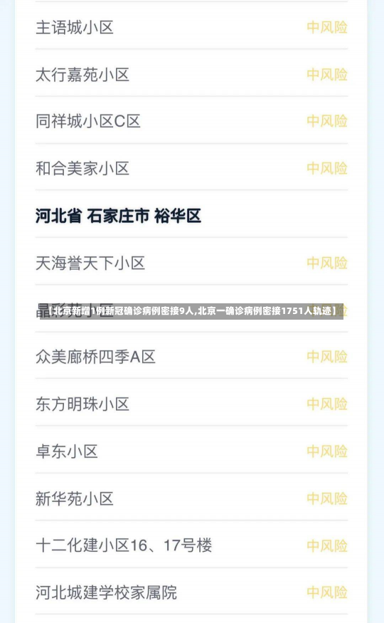 【北京新增1例新冠确诊病例密接9人,北京一确诊病例密接1751人轨迹】
