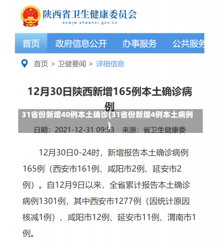 31省份新增40例本土确诊(31省份新增4例本土病例)