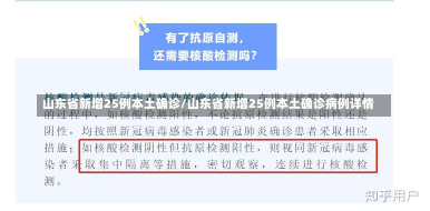 山东省新增25例本土确诊/山东省新增25例本土确诊病例详情