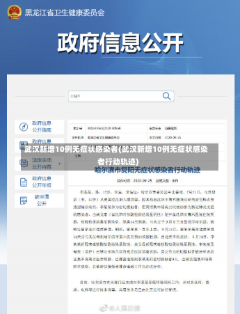 武汉新增10例无症状感染者(武汉新增10例无症状感染者行动轨迹)