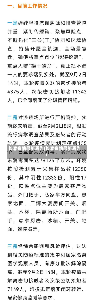 长春疫情最新通告(长春疫情最新通告)