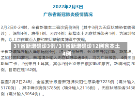 31省新增确诊3例/31省新增确诊12例含本土4例