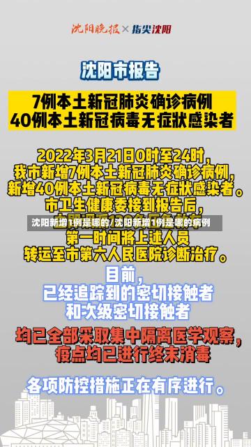 沈阳新增1例是哪的/沈阳新增1例是哪的病例