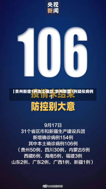 【贵州新增1例本土确诊,贵州新增1例疑似病例】