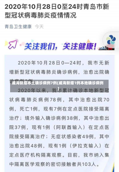 威海新增本土确诊病例7例(威海新增1例本地确诊病例)