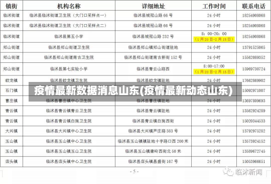 疫情最新数据消息山东(疫情最新动态山东)