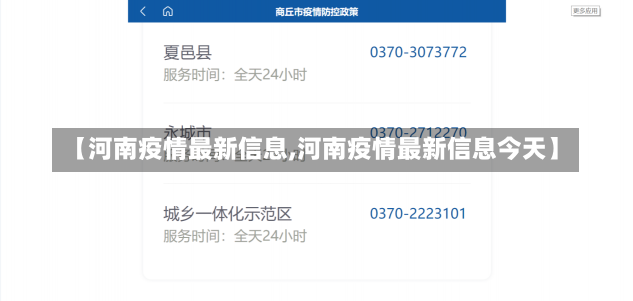 【河南疫情最新信息,河南疫情最新信息今天】