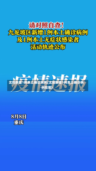 沈阳新增1例本土确诊病例(沈阳新增1例本土确诊病例在哪)